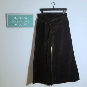 Wide Leg Velvet Trousers